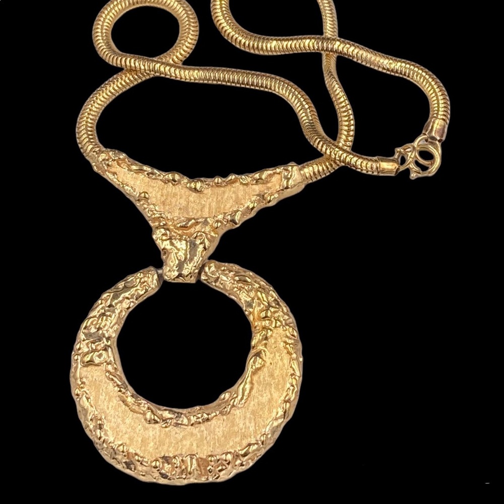 Huge Vintage Signed Raquel Modernist Statement Necklace